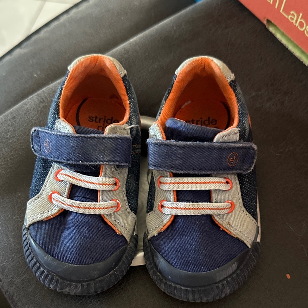 Stride Rite Navy, Gray & Orange Kids' Hook-and-Loop Sneakers